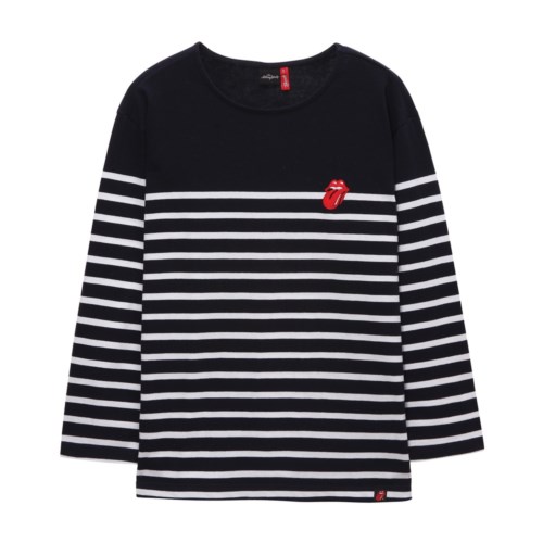 [THE ROLLING STONES] VINTAGE TONGUE STRIPE BORDER TEE NA