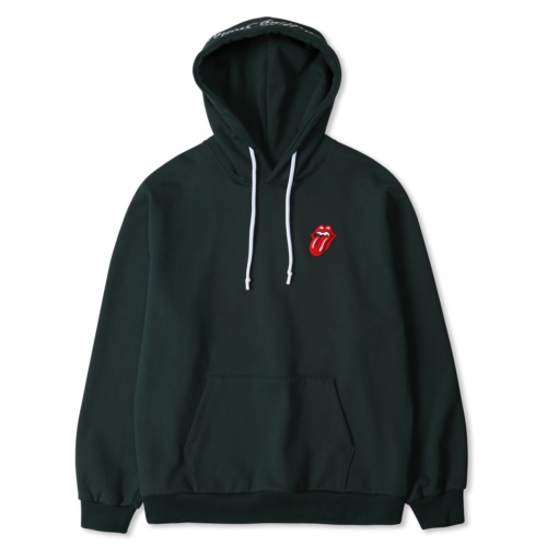 THE ROLLING STONES CLASSIC TONGUE COLOR HOODIE DARK GREEN